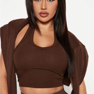 The New Me Halter Top - Chocolate